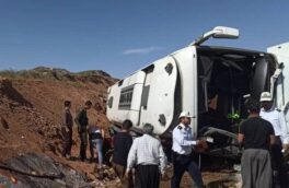واژگونی اتوبوس مسافربری در آزادراه همدان – ساوه ۱۰ مصدوم داشت